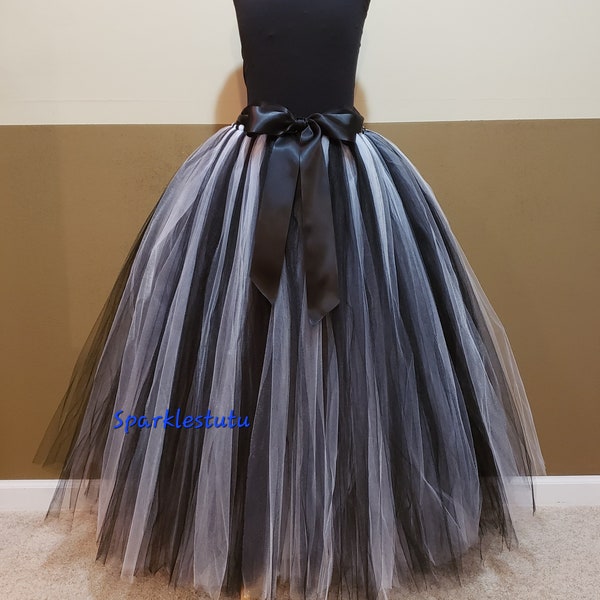 F04 Ghost tutu/ Witch tulle costume/ Halloween tulle costume,  (Children to Adult tulle tutu)