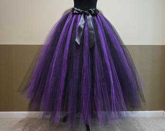 F30 Witch tutu/ Full length Witch tutu/ Witch tulle costume/ 3 Witch sisters costume, Women's floor length tutu skirt