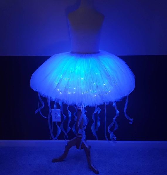 blue jellyfish dress vibrant open legs Deep Jellyfish Elegant Suspender Dress Set  Belchic