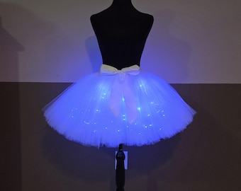 K54  Led Adult tutu/ New year party tulle costume/ Bridal skirt/ White tutu/Light up skirt (Children to Adult