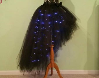 G03 Black High-Low LED tutu/ Christmas skirt/(With Sewn in satin LINING)//(33 colors available) Christmas Tutu