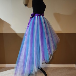 C16 Purple turquoise white High-Low tutu (With Sewn in satin LINING)//(33 colors available)