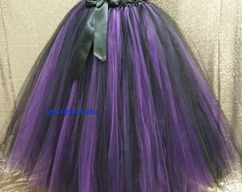 F03 Full length Witch tutu/ Witch tulle costume/ Halloween tulle costume, Women&#39;s floor length tutu skirt