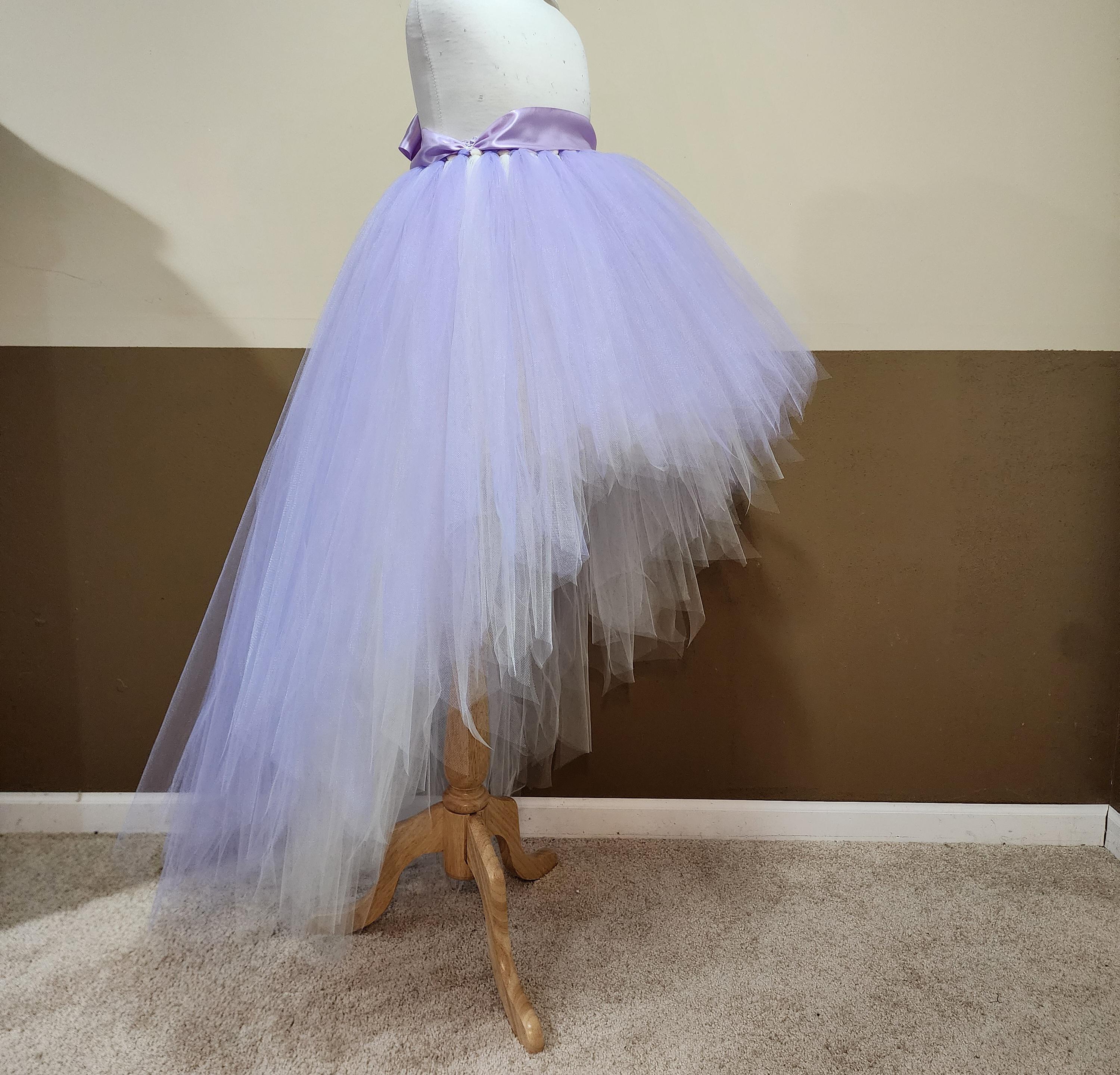 D06 Lavender Over Ivory/ High-low Tutu (with Sewn in Satin LINING)// Hi ...