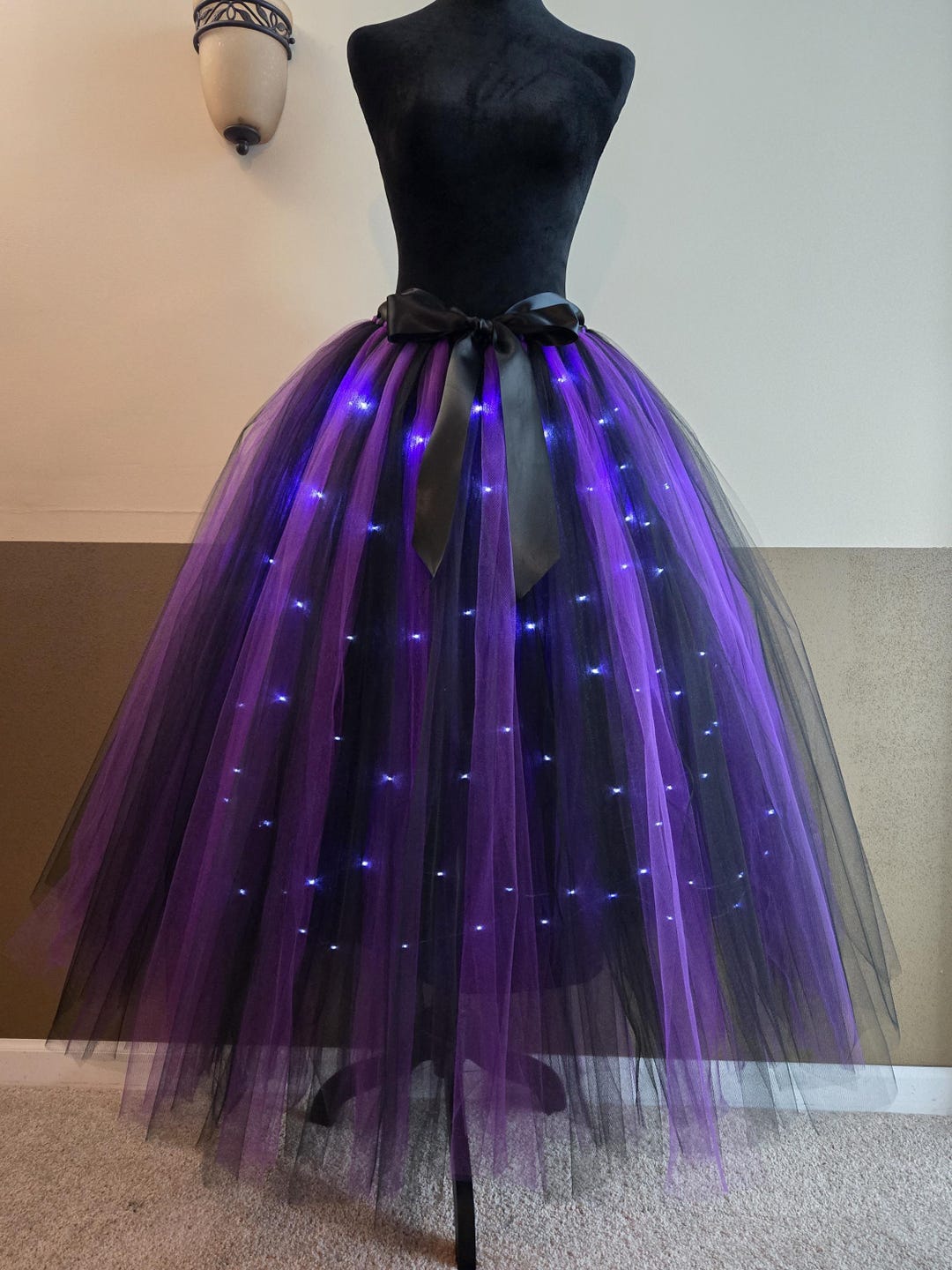 Gonna in tulle nera e oro Strega - Taglia unica