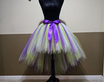 C18 Beetlejuice High-Low tutu //Mix color Hi - lo tulle skirt//(33 colors available) Beetlejuice costume