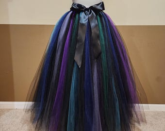 F23 Full length peacock tutu costume/ Witch tulle costume/ Halloween tulle costume, Women's tutu skirt