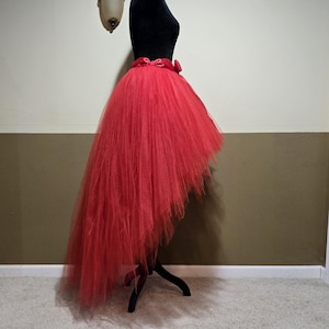 A19 Red High-Low tutu (With Sewn in satin LINING)/Hi - lo tulle skirt/Children to adult Tutu/Bridal tutu/ Wedding Tutu