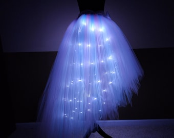 G05 Cotton candy High-Low LED tutu (With Sewn in satin LINING)//(33 colors available) Cotton candy LED skirt