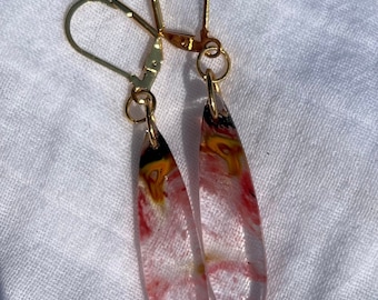 Strawberry Quartz Earrings with Gold Hardware