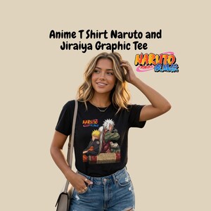 T-shirt Naruto Uzumaki Et Jiraya - Naruto Shippuden - Taille M - Blanc
