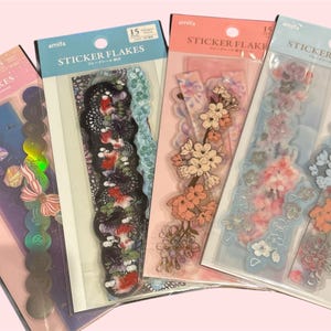 Planer-Aufkleber-Set im japanischen Stil Hellblau Sakura Pink Sakura Japanischer Goldfisch 12 Konstellations-Tierkreis-Aufkleber Packung mit 15 Aufklebern
