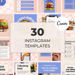 Food Instagram Post Templates | Retro Instagram Feed | Small business Instagram | Foodie Instagram | Canva Template | Social media