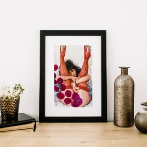 DIGITAL DOWNLOAD: Printable Lesbian Sex Pressed Flower Collage, Queer Couples Bedroom Art, Bisexual Women Wall Art, LGBT art, Boob Art