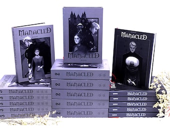 Manacled Book - Edição de luxo de 3 volumes com ilustrações - Série completa. Conjunto de pôsteres exclusivos para presente incluso