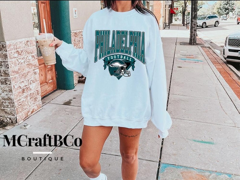 Philadelphia Football Sweatshirt Vintage Style Philadelphia Football Crewneck Football Sweatshirt Philadelphia Sweatshirt image 1