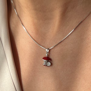 White Gold Apple Necklace - Etsy