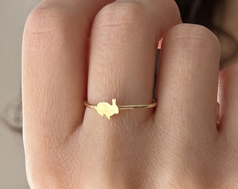 Bunny Ring • 14K Gold Plated • 925K Sterling Silver • Gift for Daughter • Rabbit Jewelry • Animal Jewelry • Minimalist Gift