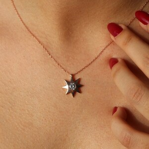 14K Vergoldete Stern-Halskette: Sterlingsilber Himmlischer Anhänger