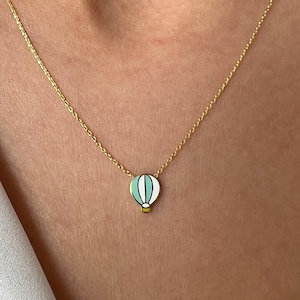 Balloon Necklace • 14K Gold Plated • 925K Sterling Silver • Colorful Pendant • Jewelry for Travel • Gift for Her • Minimalist Gift