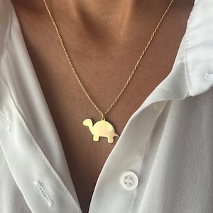 Turtle Necklace • 14K Gold Plated • 925K Sterling Silver • Tortoise Pendant • Animal Necklace • Unisex Necklace • Minimalist Gift