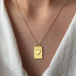 ハートのエースネックレス • 14K ゴールドメッキ • トランプジュエリー • 925K スターリングシルバー • ゲームジュエリー • 男性へのギフト • ユニセックスジュエリー