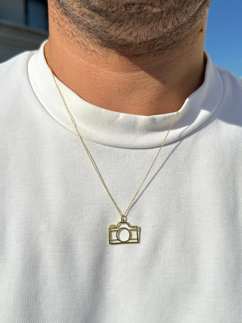 Gold Camera Necklace: 925 Sterling Silver Photograph Jewelry - Etsy