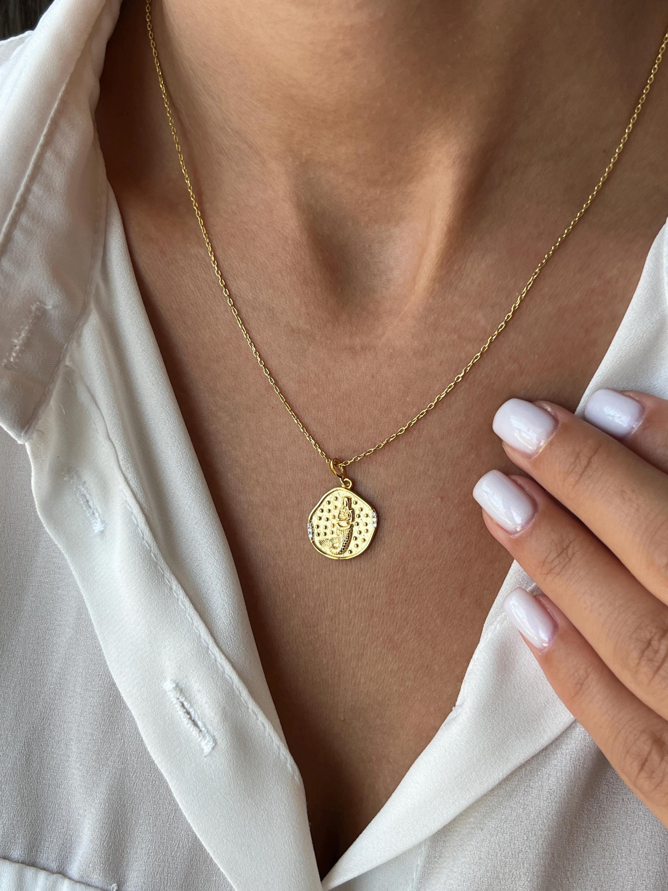 Mermaid Necklace • 14K Gold Plated • 925K Sterling Silver • Siren Pendant • Sea Girl Necklace • Gift for Her • Minimalist Gift for Daughter