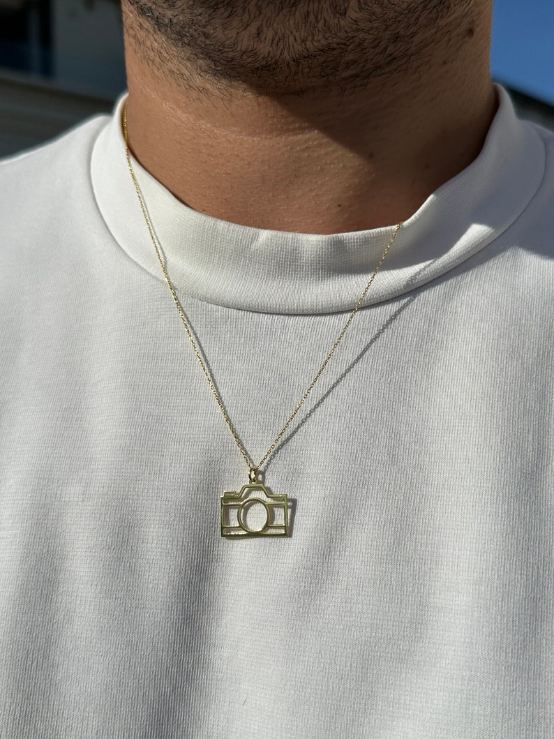 Gold Camera Necklace: 925 Sterling Silver Photograph Jewelry - Etsy