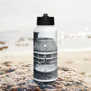 Cadillac Ranch Stainless steel water bottle with a straw lid