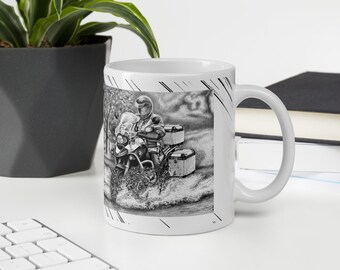 Taza blanca brillante BMW R1200GS Adventure Rider V2