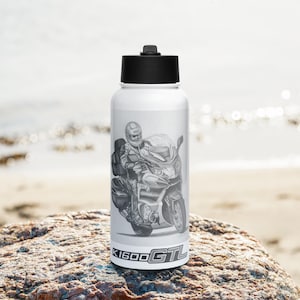 BMW K1600GTL Original Art Stainless steel water bottle with a straw lid