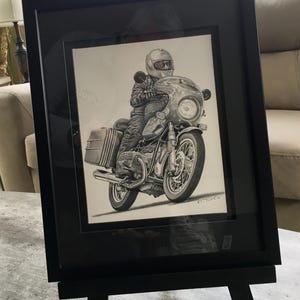 BMW R100S Original Framed Drawing