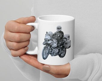Taza blanca brillante BMW R1150GSA V2
