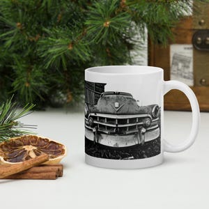 Cadillac Ranch White glossy mug