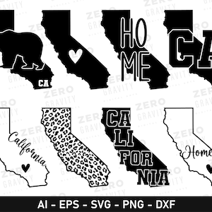 California Svg Bundle, California Png, Digital California Map Files for Cricut, California State Svg, California Svg for Shirts, Usa Svg