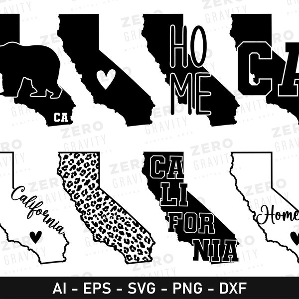 California Svg Bundle, California Png, Digital California Map Files for Cricut, California State Svg, California Svg for Shirts, Usa Svg