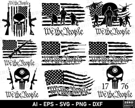 We The People SVG Bundle, American Flag 1776 (Digital Download)