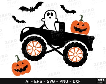 Kids Halloween Shirt Svg, Halloween Monster Truck Svg, Halloween pumpkin Svg Cut File, Halloween Sublimation Designs, Baby Boy Shirt Svg,