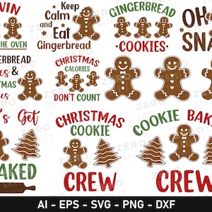 Gingerbread Svg Bundle for Christmas, Oh Snap Gingerbread Svg, Digital Download Gingerbread Man Clipart Svg, Gingerbread Ornament Svg