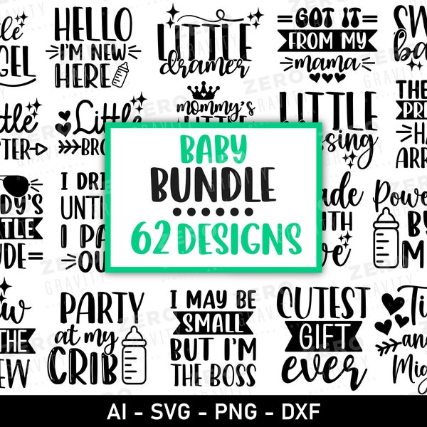 Baby Svg Bundle, Baby Milestones Svg, baby Shower Svg, Baby Quotes Bundle, Funny Baby Png, New Born Svg, Digital Download Baby Sayings Svg