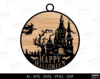 Halloween Door Hanger SVG: Glowforge Laser Cut Files (Digital Download)