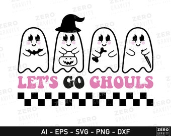 Lets Go Ghouls Svg, Mean Ghost Svg, Cute Ghost Svg, Halloween Shirt Svg, Trendy Halloween Png, Spooky Season Svg, Retro Halloween Svg Png