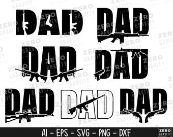 Father's Day SVG Bundle: Second Amendment Dad Rifle Design (Digital Download)