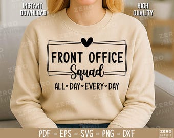 Front Office Squad SVG: Skolsekreterarteamdesign (digital nedladdning)