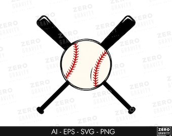 Korsade basebollträn SVG, baseboll Clipart, digital nedladdning, basebolltröja Svg, basebollvektor, baseboll Svg-filer för Cricut, Eps Png