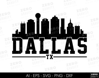 Dallas stadssilhuett Svg, Dallas skyline Svg, digital nedladdning Dallas Png, Dallas skjorta Svg, Dallas stad vektor, Dallas Svg för Cricut