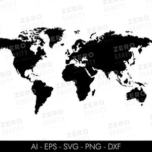 Weltkarte SVG & PNG, Weltkarte SVG Laser Cut-Datei, Weltkarte Vektor, Weltkarte SVG-Dateien für Cricut, Weltkarte Laser Cut-Datei, Weltkarte Dxf