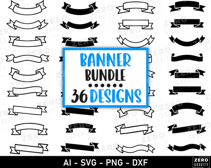 Banner SVG Bundle - SVG - Banner Cut File - Silhouette - Cricut ...