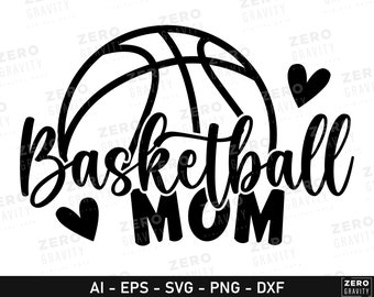 Basketball Mom Svg, Digital Basketball Mom Clipart, Printable Basketball Mom Svg for Shirts, Basketball Mom Png, Basketball Gifts for Mom